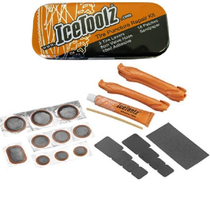 IceToolz Puncture Repair Kit w/ Tyre Levers